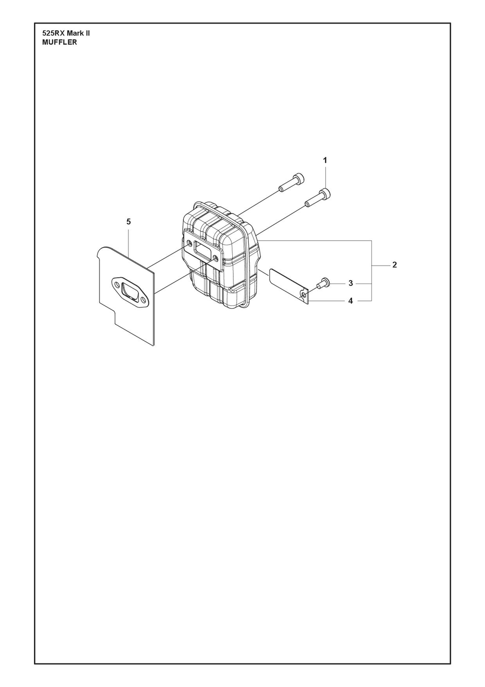 Muffler Diagram and Parts List for 525RXMARKII  Husqvarna Brush Cutter