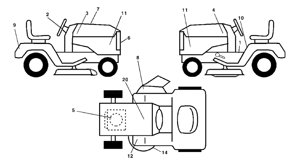 Decals Diagram and Parts List for YTH1848XP (954567260-C)(2001-10) Husqvarna Lawn Tractor