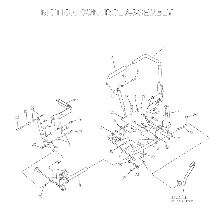 Handle And Controls Diagram and Parts List for IZE4821 (033600000 and Up)(2004-01) Husqvarna Lawn Mower
