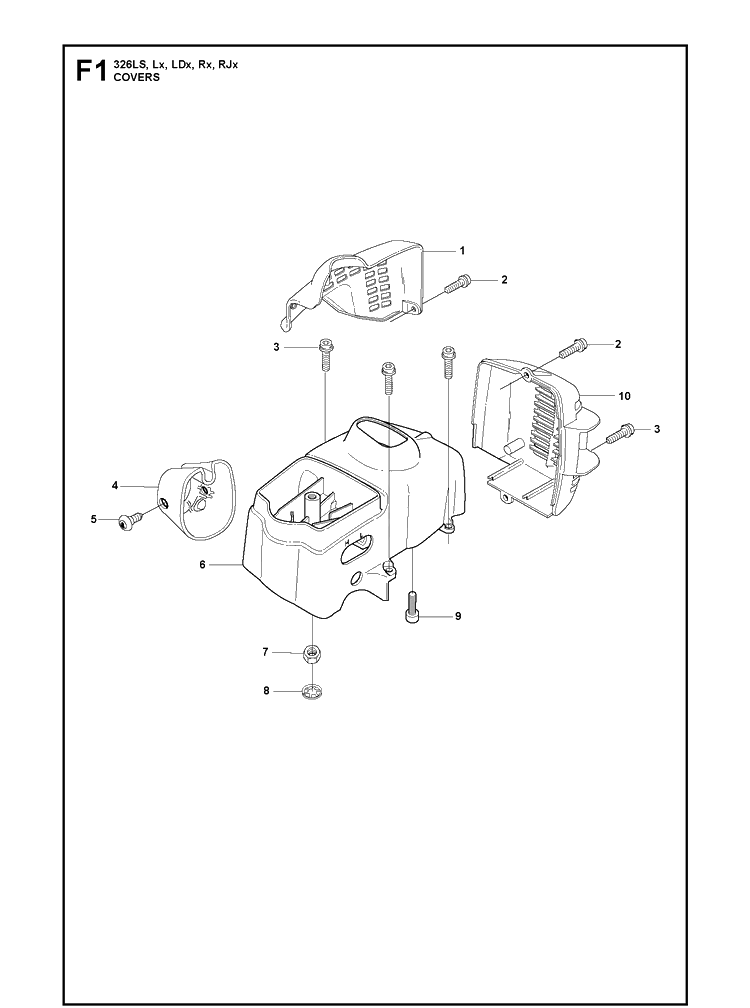 Cover 2 Diagram and Parts List for 326LDX 20091800001-Current Husqvarna Edger