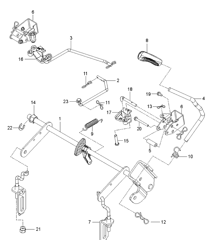 Mower Lift / Deck Lift Diagram and Parts List for Z254F (96768100200)(2018-04) Husqvarna Lawn Mower
