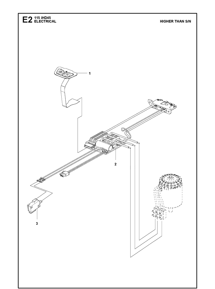 Electrical 2 Diagram and Parts List for 115IHD45 (967098301)(20180500001-20182200000) Husqvarna Hedge Trimmer