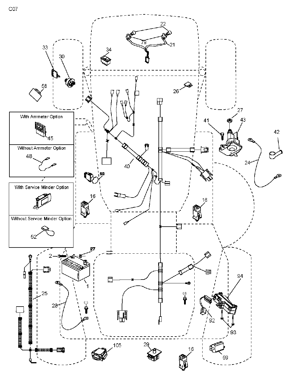Electrical Diagram and Parts List for CTH150 (TWIN, 96061026000)(2010-01) Husqvarna Lawn Tractor