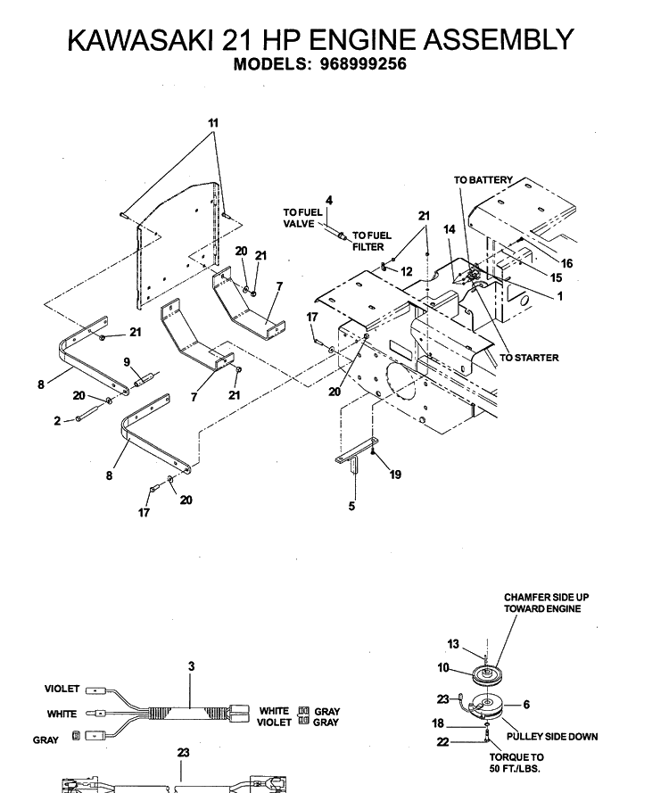 Engine 4 Diagram and Parts List for IZ5223 (968999526)(2006-08) Husqvarna Lawn Mower