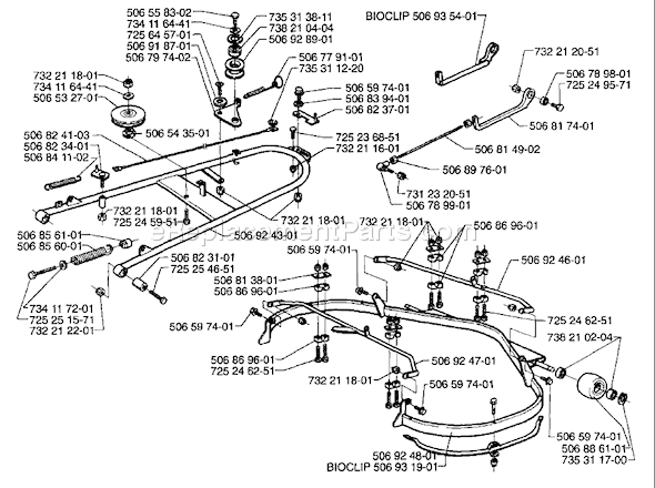 Page G Diagram and Parts List for RIDER1200 1996-08 Husqvarna Lawn Tractor