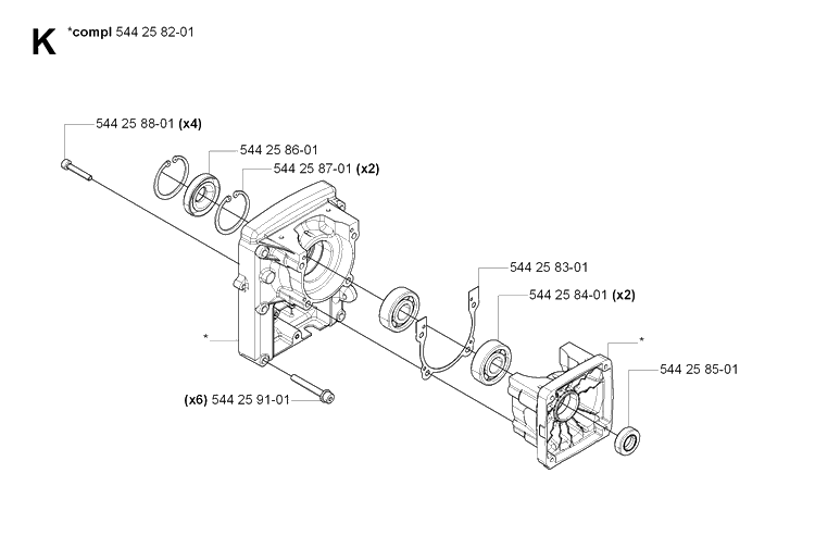 Crankcase Diagram and Parts List for 170BT 20061000001-20084000000 Husqvarna Leaf Blower / Vacuum