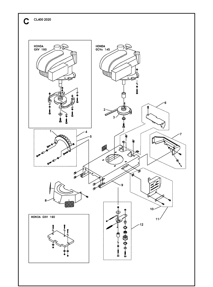 Chassis / Frame Diagram and Parts List for CABLELAYERCL400 (967963502)(2020-03) Husqvarna Lawn Tractor Accessories