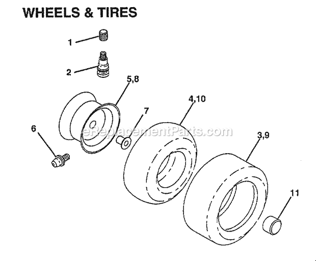 Transaxle Diagram and Parts List for Y20C50A 1995 Husqvarna Lawn Tractor