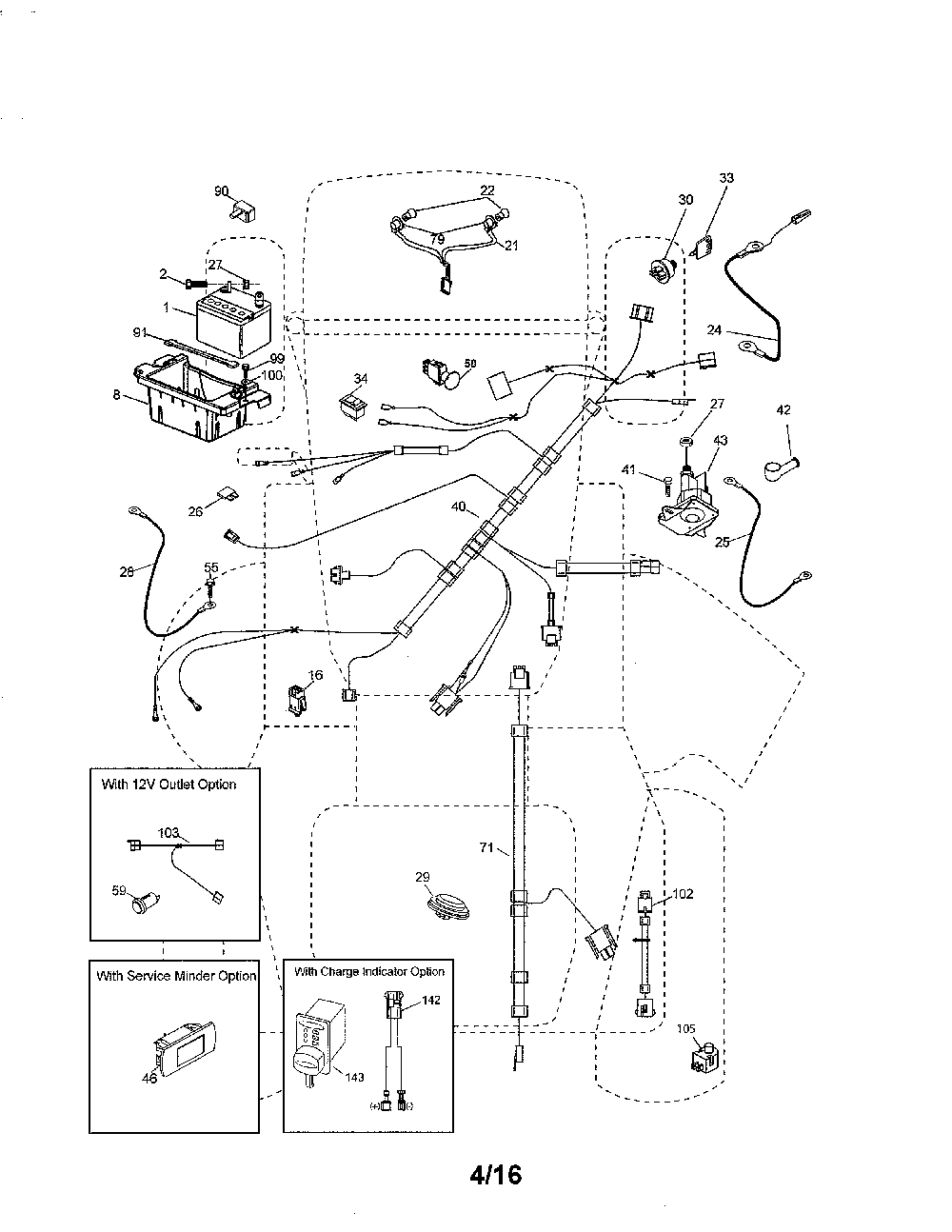 Electrical Diagram and Parts List for YTH2348-917240442  Husqvarna Lawn Tractor
