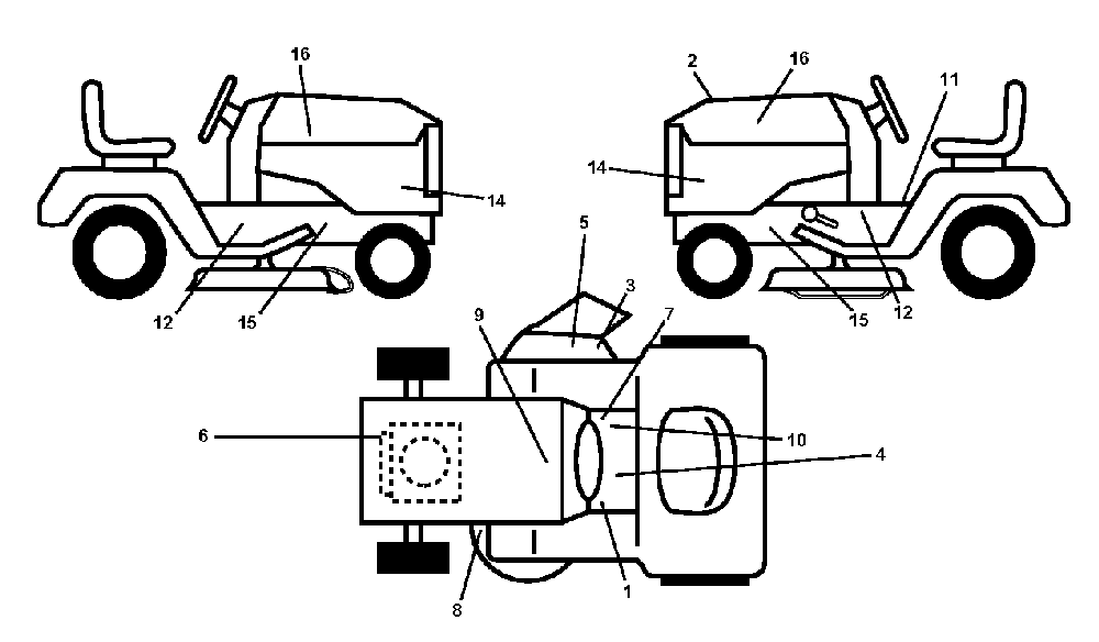 Decals Diagram and Parts List for YTH200TWIN (96041006402)(2010-01) Husqvarna Lawn Tractor