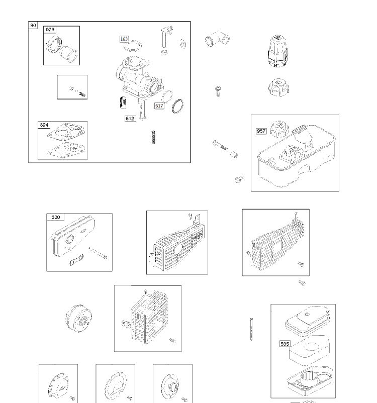 Carburetor And Air Filter Diagram and Parts List for 09T5022229H1 2017-01 Husqvarna Engine