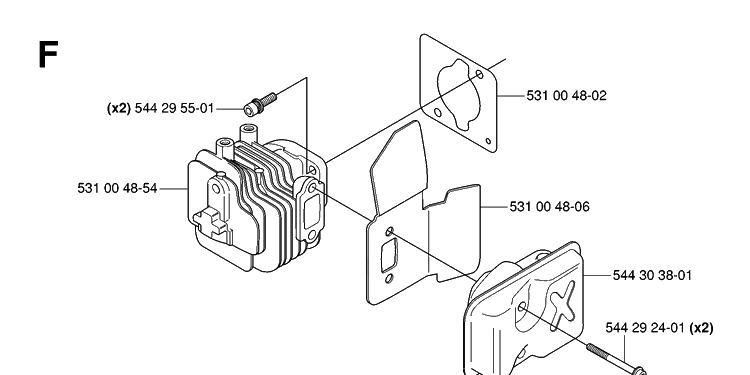 Cylinder Diagram and Parts List for 123HD60 20061000001-20070500000 Husqvarna Hedge Trimmer