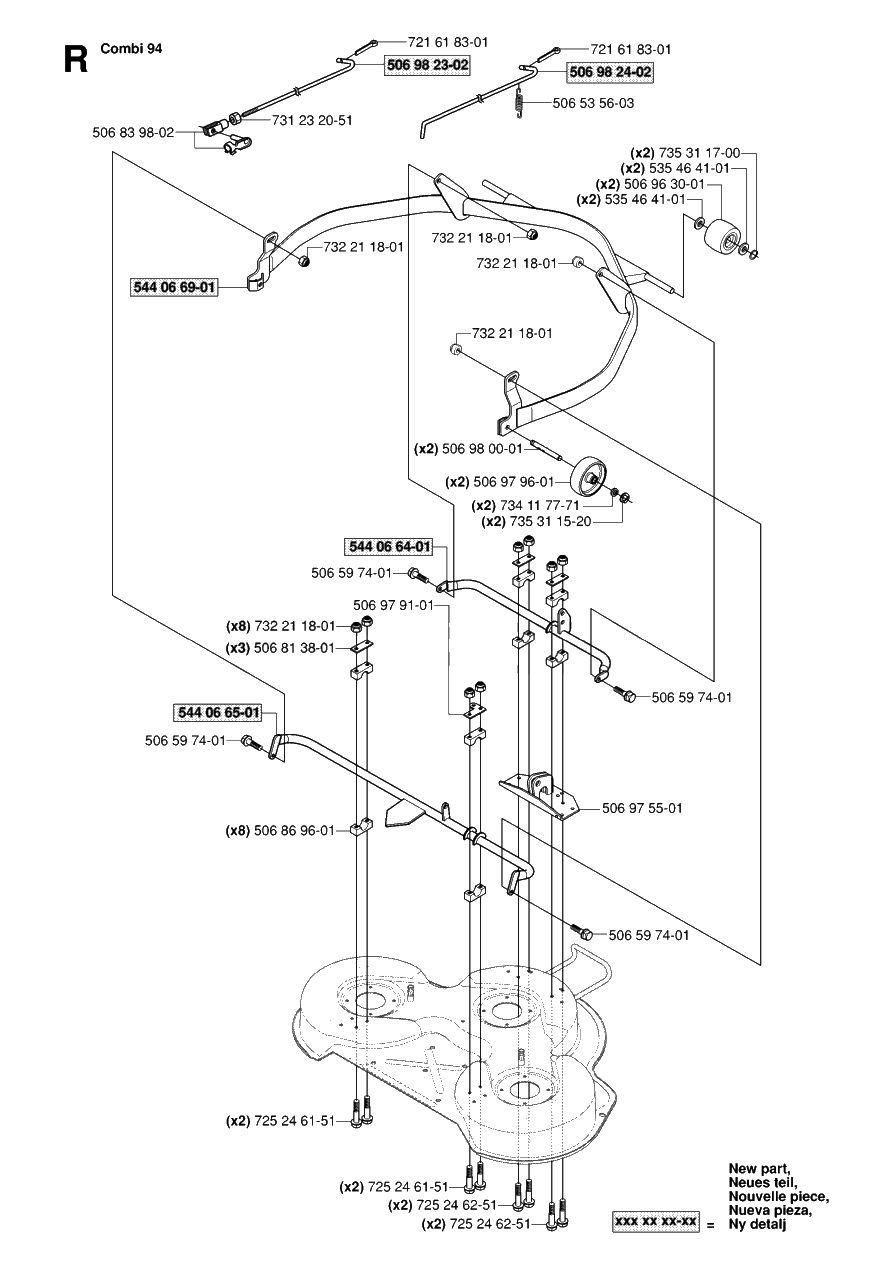 Protection Frame Diagram and Parts List for R15C (965070501)(2006-01) Husqvarna Lawn Tractor
