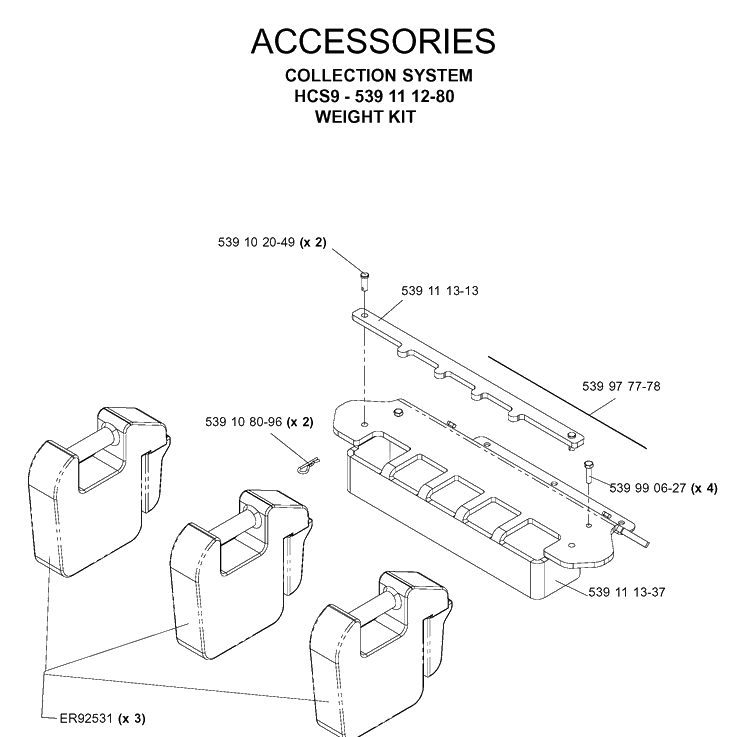 Accessories 2 Diagram and Parts List for IZ5223 (968999258)(2005-12) Husqvarna Lawn Mower
