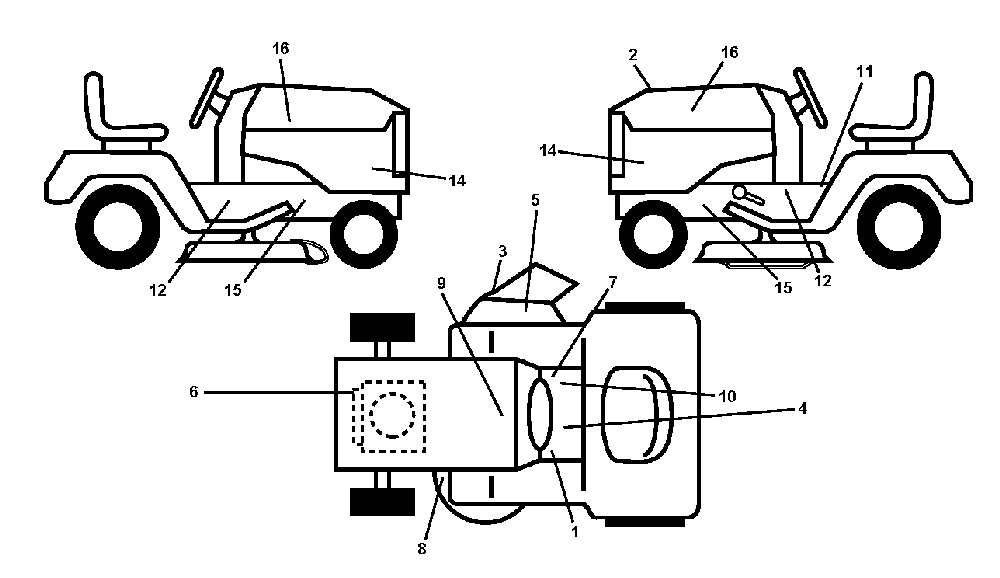 Decals Diagram and Parts List for YTH200TWIN (96041006401)(2009-02) Husqvarna Lawn Tractor