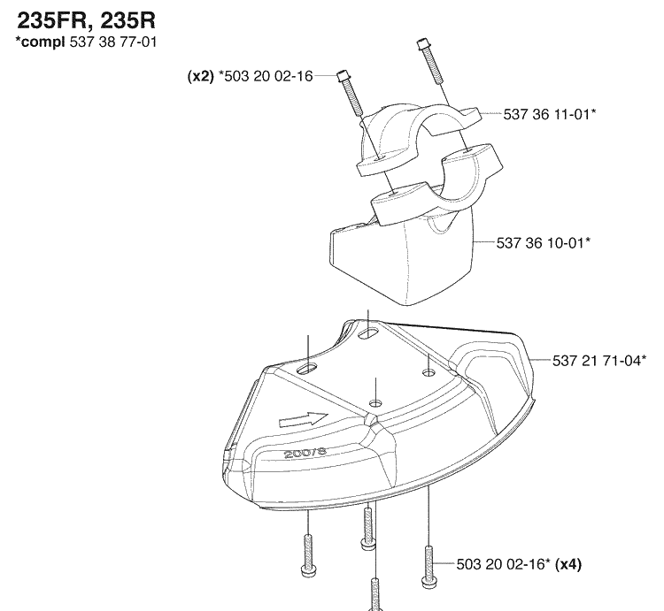 Accessoires 1 Diagram and Parts List for 235FR 2009-06 Husqvarna Brush Cutter