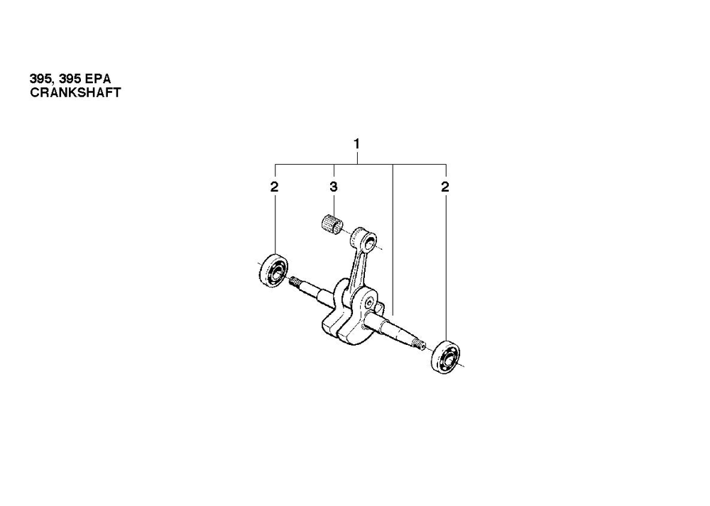Crankshaft Diagram and Parts List for 395XP-395XPG 395 XP W - 395 XP GW Husqvarna Chainsaw