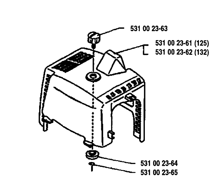 Cover Diagram and Parts List for 125RB 1993-01 Husqvarna Brush Cutter