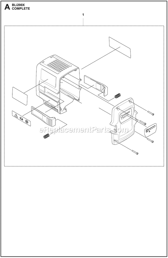 Battery Diagram and Parts List for BLI200X  Husqvarna Lawn Tractor Accessories