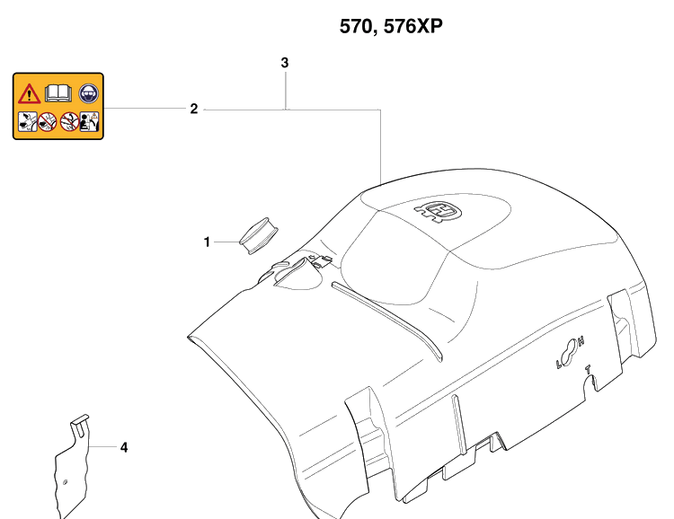 Top Cover / Std. Diagram and Parts List for 570EPA 2009-01 Husqvarna Chainsaw