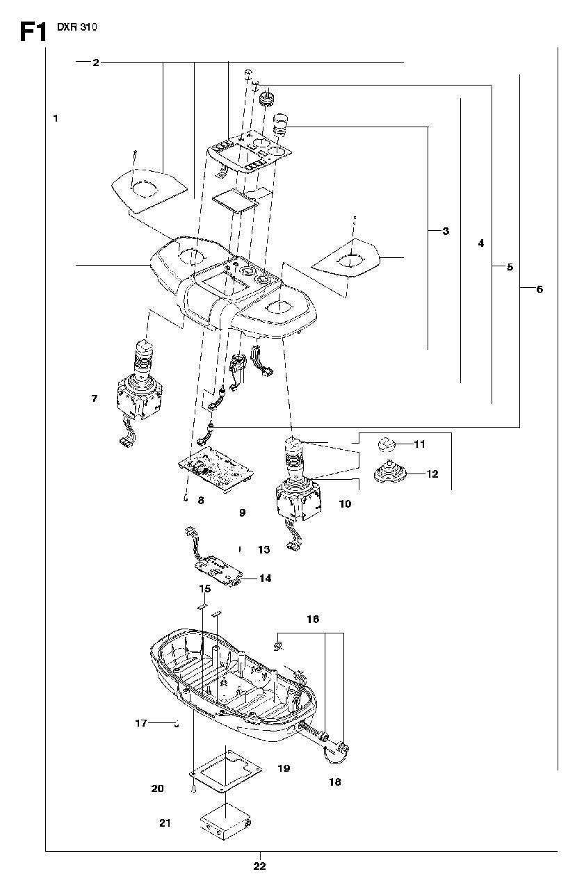 Hydraulic Hoses Arm Diagram and Parts List for DXR310 (1 - 42)(2009-07) Husqvarna Demolition Hammer