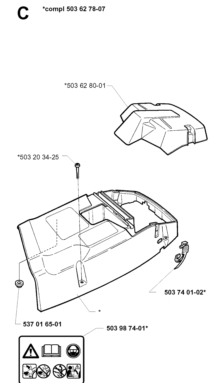 Cover Diagram and Parts List for 365 19994500001-20020100000 Husqvarna Chainsaw