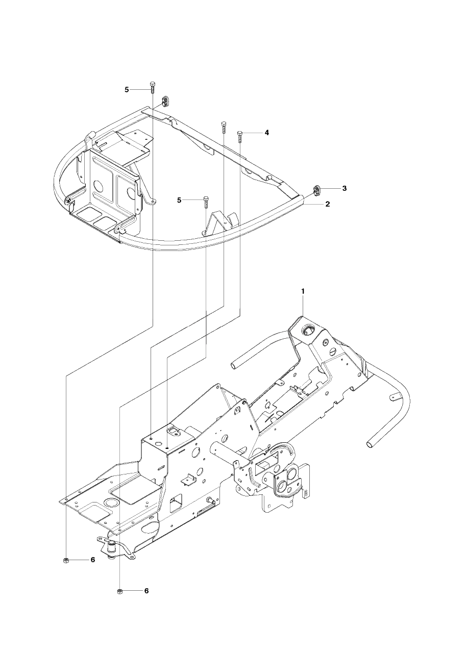 Chassis / Frame Diagram and Parts List for R18AWD (966414101)(2010-07) Husqvarna Lawn Tractor