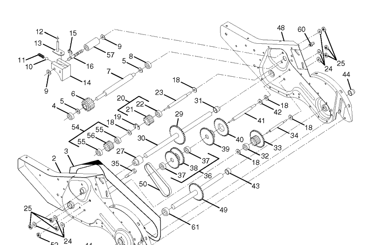 Transmission Diagram and Parts List for DRT900H (96093001210)(2017-11) Husqvarna Cultivator