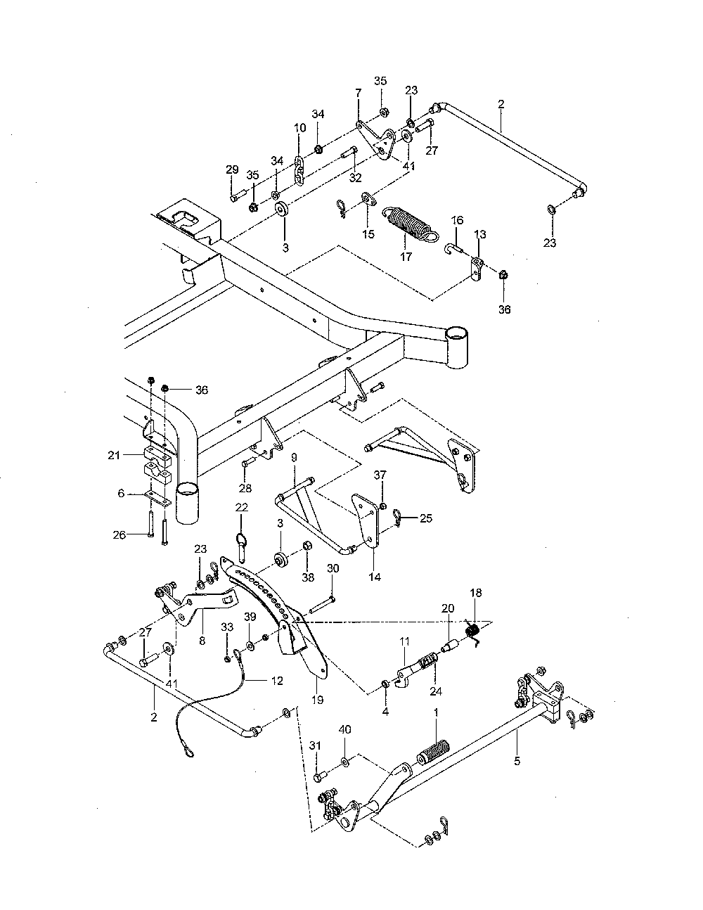 Mower lift/deck lift Diagram and Parts List for 967334101-00  Husqvarna Lawn Mower