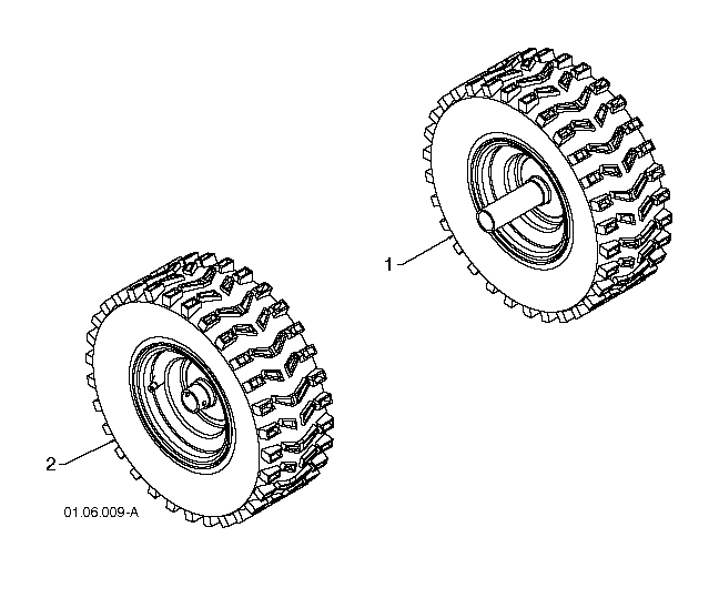Wheels And Tires Diagram and Parts List for 12527SB96193005600 2010-07 Husqvarna Snow Blower