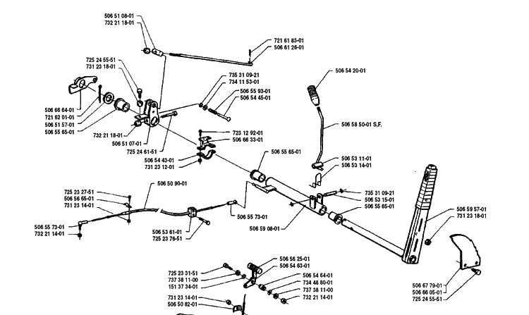 Deck Lower Assembly Diagram and Parts List for RIDER8508 1990-02 Husqvarna Lawn Mower