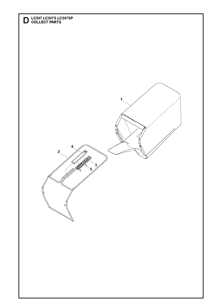 Bagger Diagram and Parts List for LC247SP  Husqvarna Lawn Mower