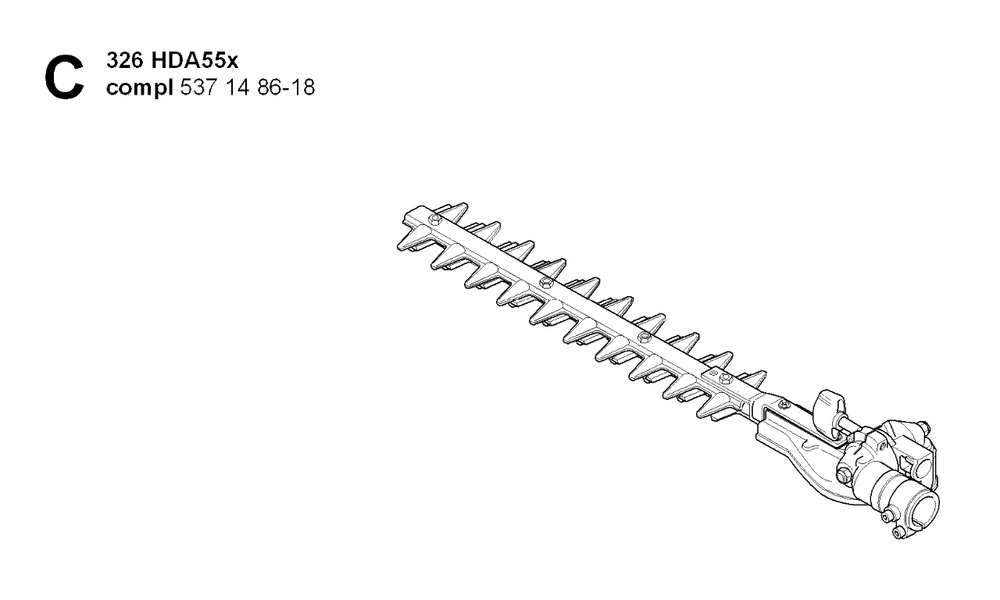 Cutting Equipment Diagram and Parts List for HA850 20054000001 & Above Husqvarna Trimmer