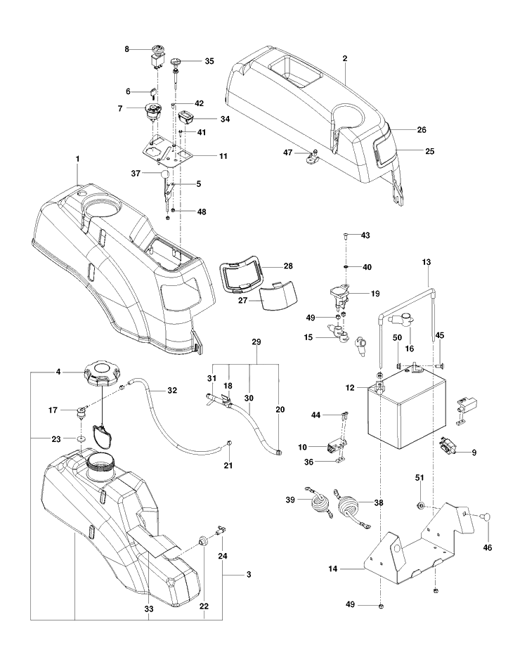 Ignition System Diagram and Parts List for RZ5426 (967003606)(2013-08) Husqvarna Lawn Mower