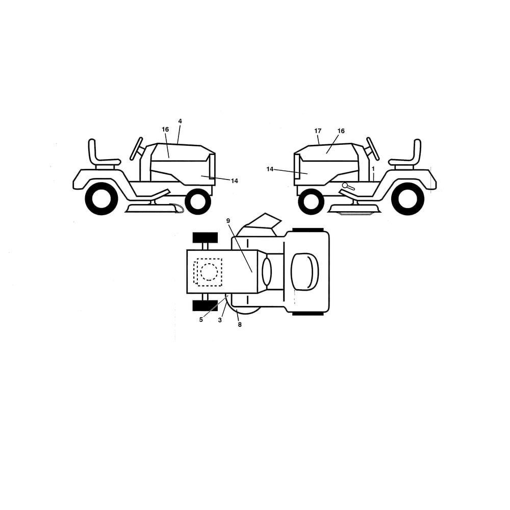 Decals Diagram and Parts List for LGT24K54 240471 Husqvarna Lawn Tractor