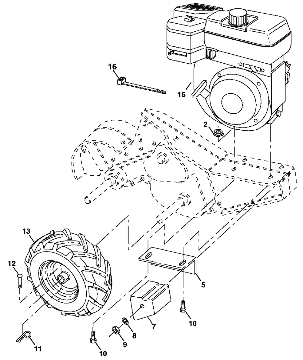 Mainframe, Right Side Diagram and Parts List for 650RTT (954329172-B)(2003-08) Husqvarna Tiller