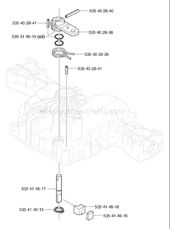 Page B Diagram and Parts List for K46TRANSMISSION 2002-06 Husqvarna Lawn Tractor Accessories