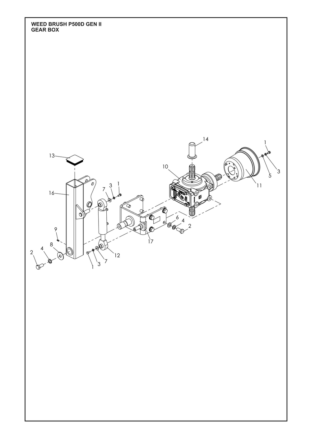 Gear Box Diagram and Parts List for ARWB580XV1  Husqvarna Lawn Tractor Accessories