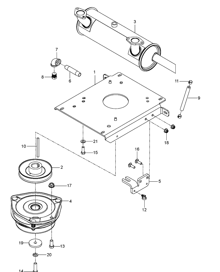 Engine Mounting, Guards And Muffler Diagram and Parts List for 96661470200 2016-12 Husqvarna Lawn Mower