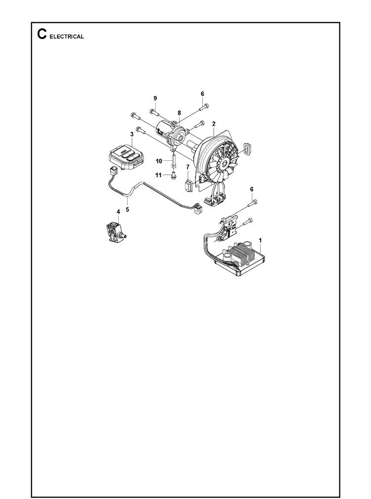 Electrical Diagram and Parts List for 325ILK  Husqvarna Edger