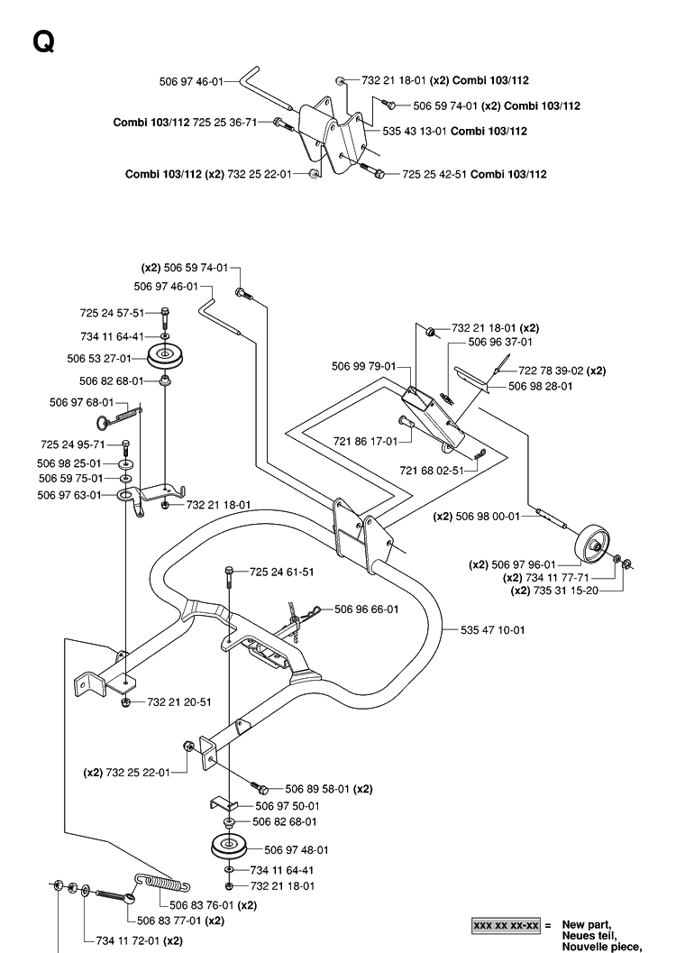 Frame Diagram and Parts List for RIDER16 (953521401)(2006-01) Husqvarna Lawn Mower
