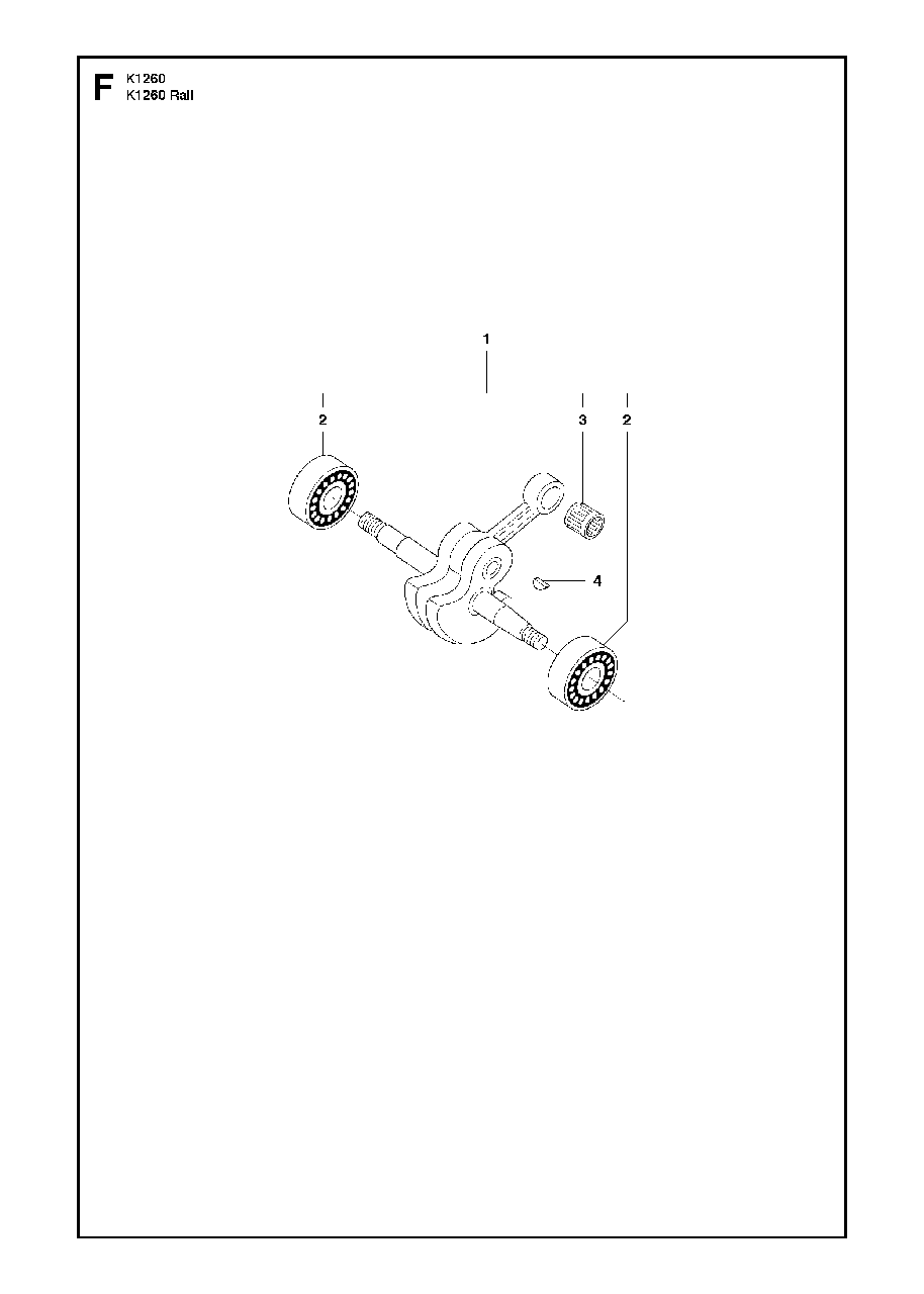 Crankshaft Diagram and Parts List for K1260RAIL 2010-10 Husqvarna Circular Saw