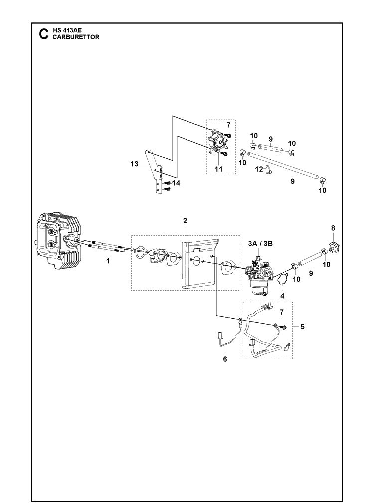 Carburettor Diagram and Parts List for 529666001 2021-01 Husqvarna Engine