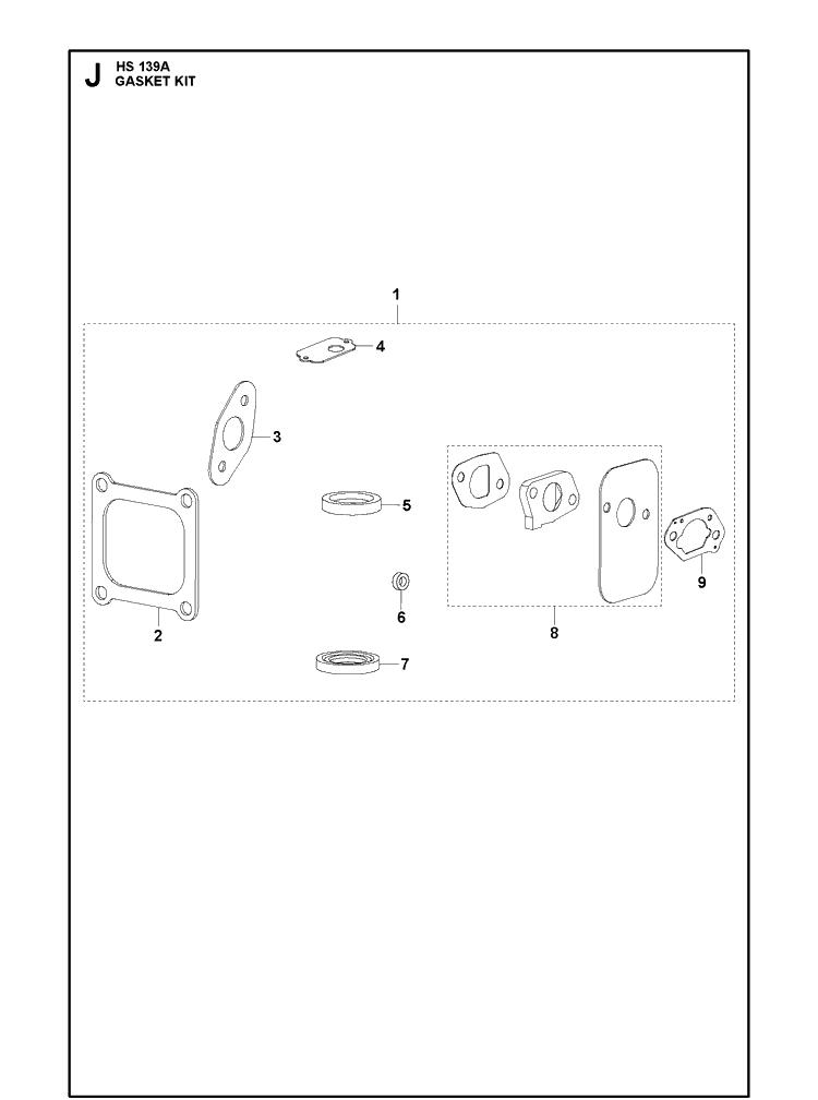 Gasket Kit Diagram and Parts List for 599912201 531450701 Husqvarna Engine