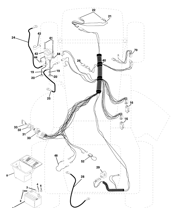 Electrical Diagram and Parts List for LT120 (HCLT120B)(954140047)(1998-01) Husqvarna Lawn Tractor Accessories