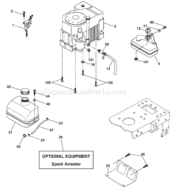 Page E Diagram and Parts List for YTH1842A (954569790) (2003-01) Husqvarna Lawn Tractor