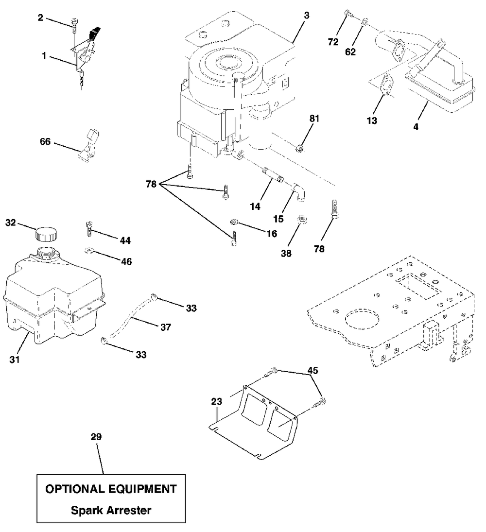 Engine Diagram and Parts List for CT130 (954170017-C)(2000-02) Husqvarna Lawn Tractor