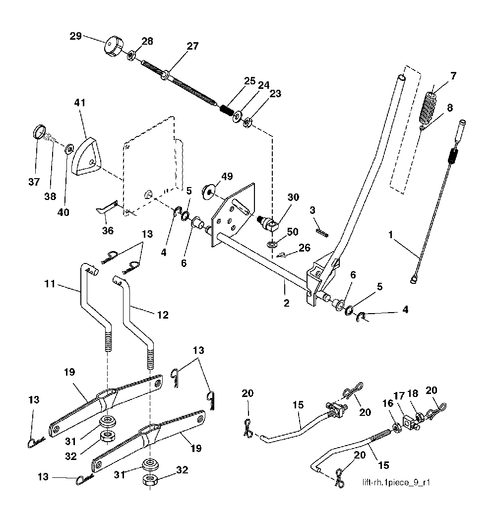 Mower Lift / Deck Lift Diagram and Parts List for CTH220TWIN (96061026500)(2010-01) Husqvarna Lawn Tractor