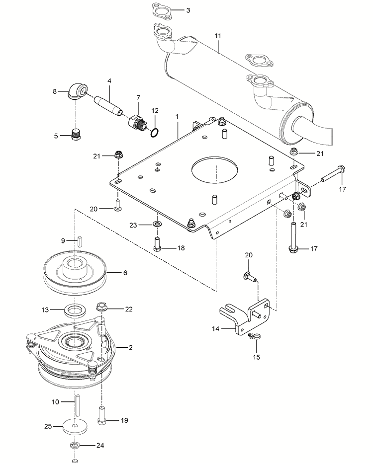 Engine Mounting, Guards And Muffler Diagram and Parts List for Z554 (96792980100)(2018-08) Husqvarna Lawn Mower