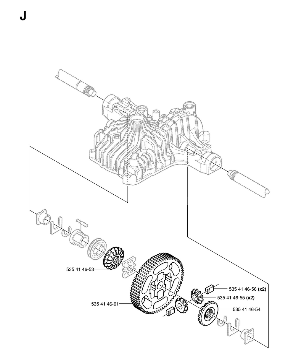 Gears Diagram and Parts List for K66M 2004 Husqvarna Engine